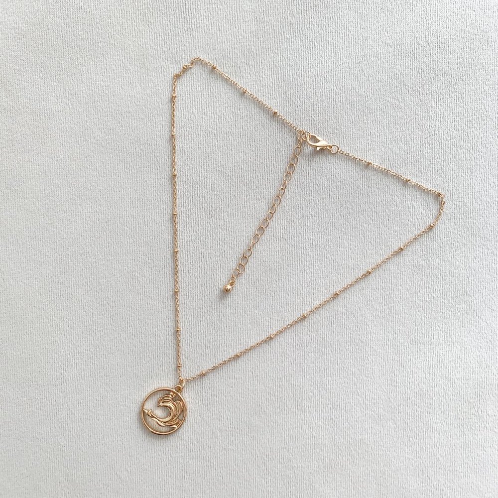 Golden Ocean Wave Beaded Necklace